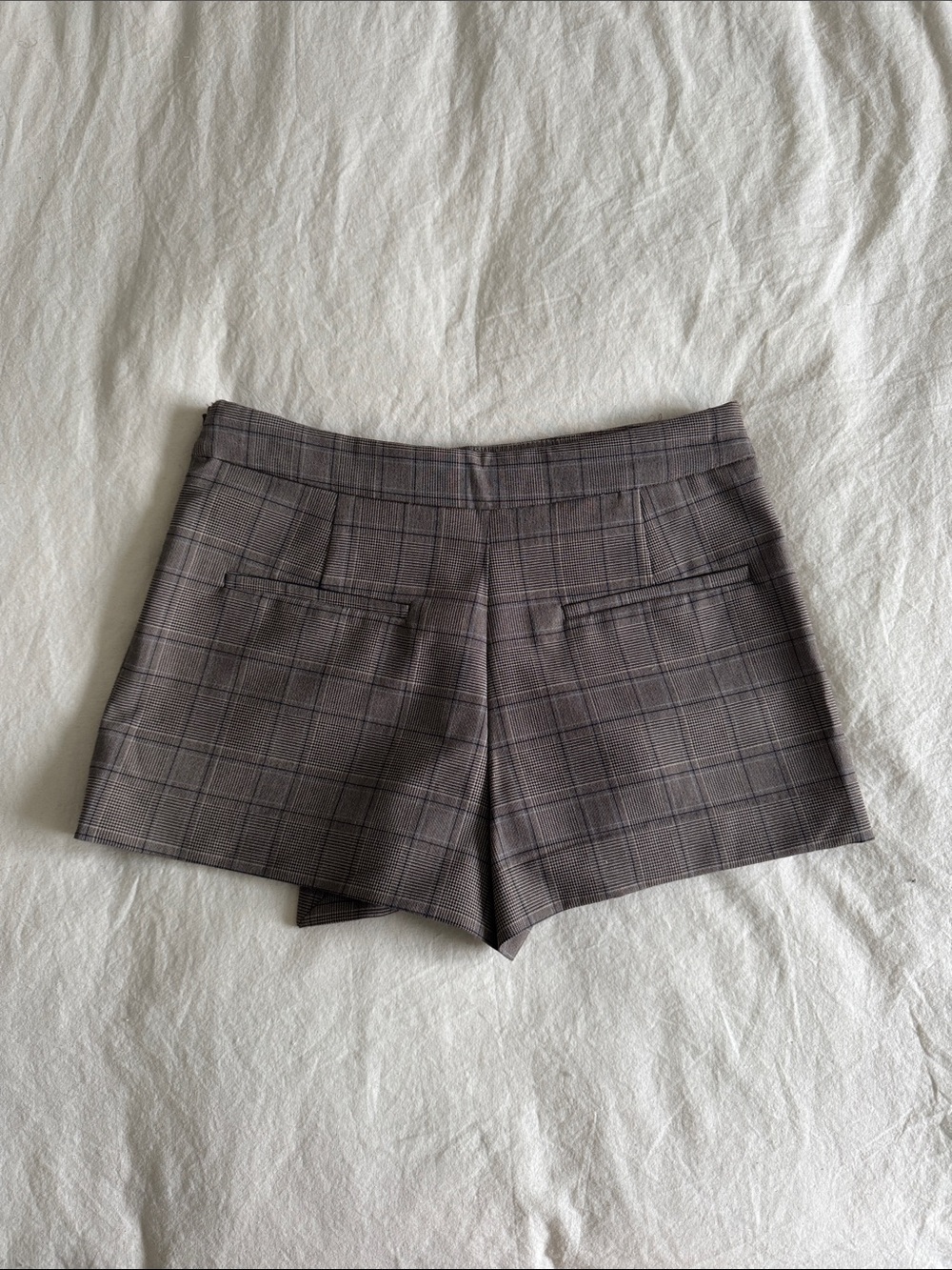 Zara Women's Plaid Tailored Shorts - Brown